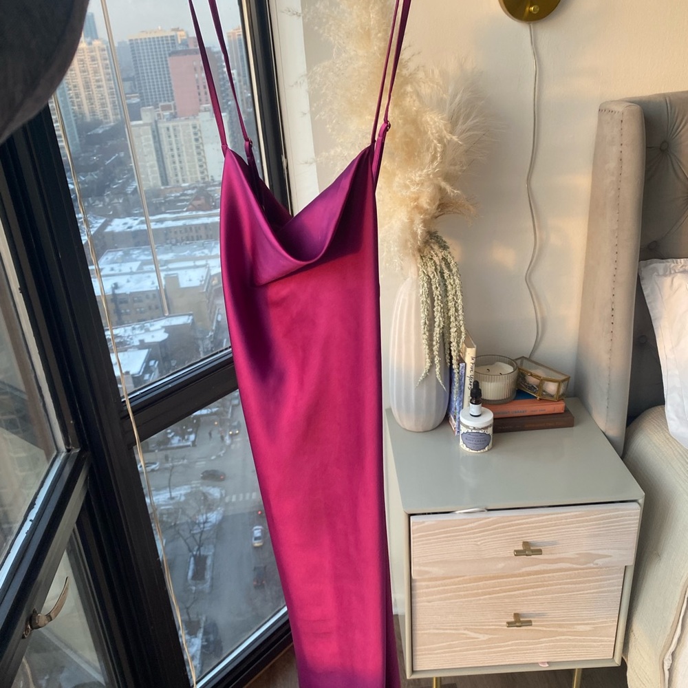 Flynn skye silk/ satin a line slip dress